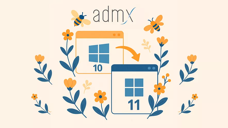 Illustration qui montre le passage de windows 10 à windows 11